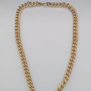 Antique Gold Tone Chain Link Necklace 16"